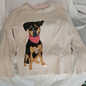 Lands' End Cream and Black Dog Graphic Apparel